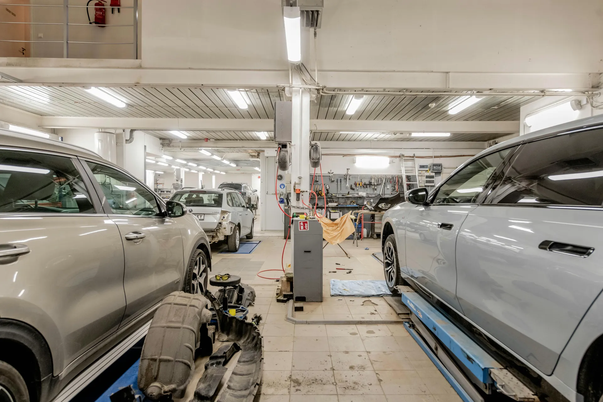 Engine repair workshop at Decent Boring Works